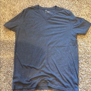 Men's Heathered Blue V Neck Public Opinion Tee
